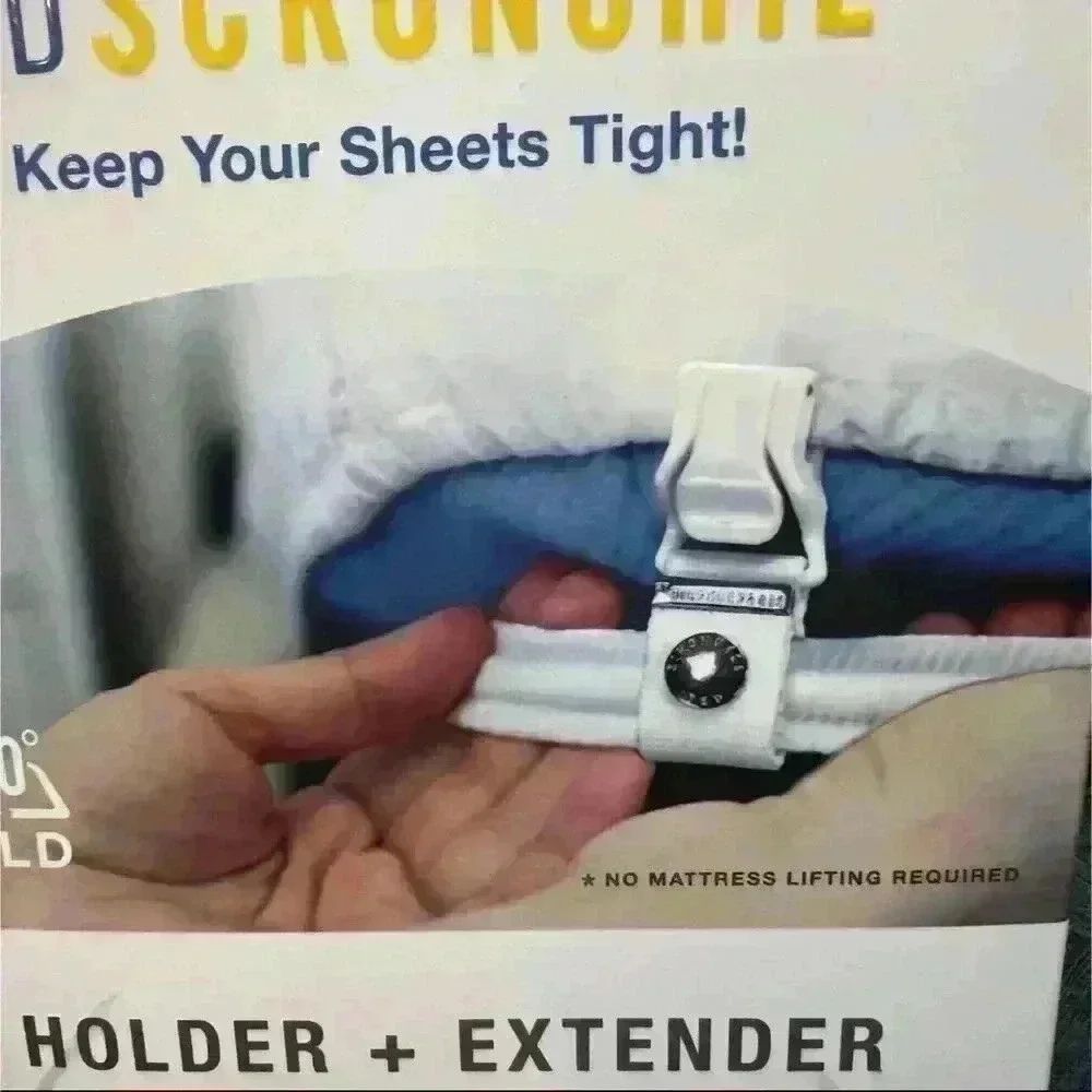 Bed Scrunchie Sheet Holder Straps Extender Heavy Duty‎ Gripper Clips Cord New